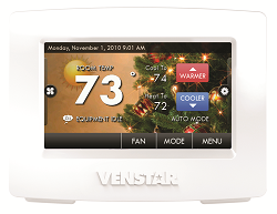 thermostat heat and cool with screen saver and photo display